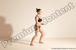 Underwear Martial art Woman White Moving poses Average long colored Dynamic poses Academic